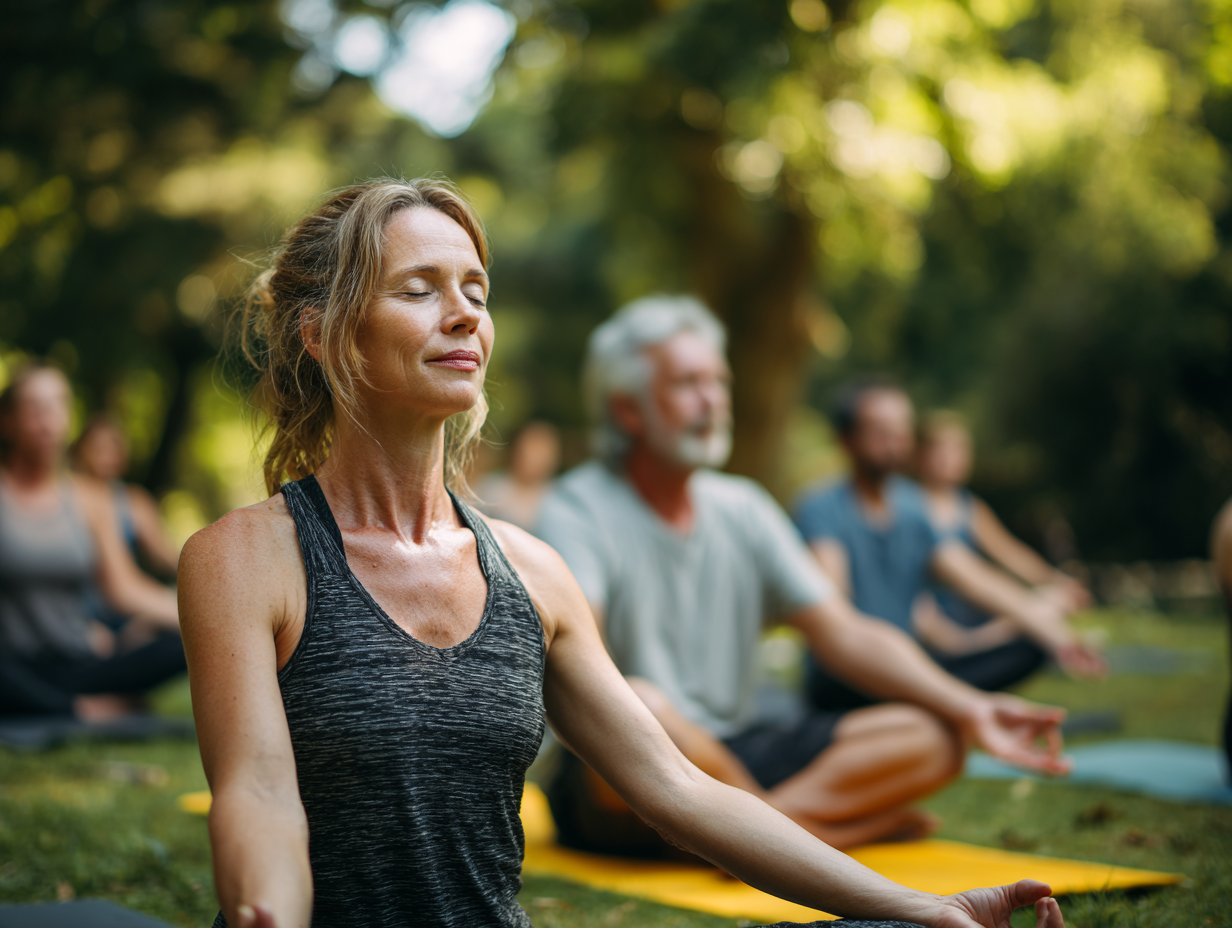 Jóga štúdio s ľuďmi rôzneho veku